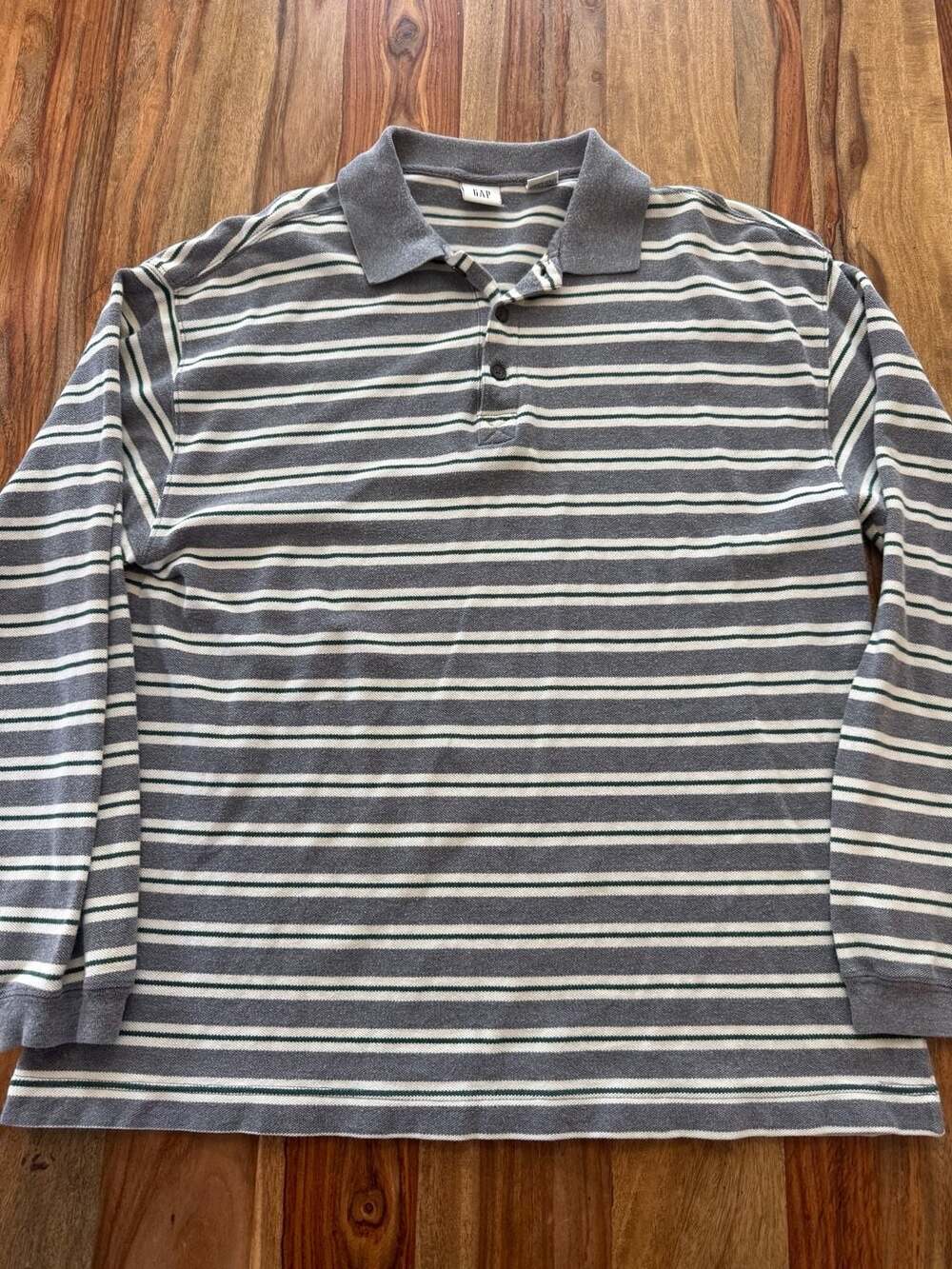 Vintage 90’s Gap Long Sleeve Striped Polo Shirt size Medium